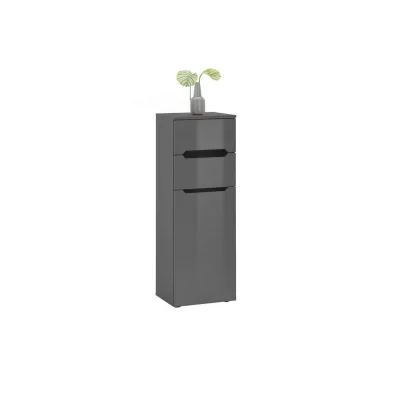 home24 Midischrank Ibiza Anthrazit, Schwarz, Anthrazit Hochglanz 40x110x30 cm