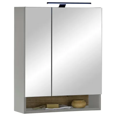 home24 Spiegelschrank Denver Grau 60x75x22 cm