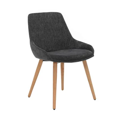 home24 Stuhl Natur, Dunkelgrau 52x81x56.5 cm