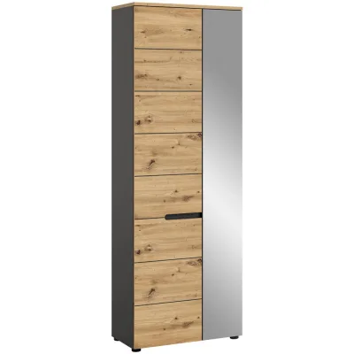 Homes & Jones Garderobenschrank Grau 65x190x37 cm