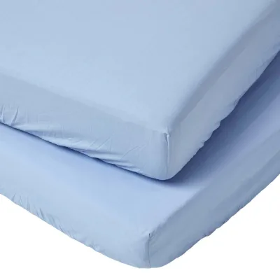Homescapes Baby-Spannbettlaken Blau 60x120 cm