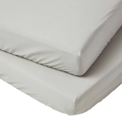 Homescapes Baby-Spannbettlaken Grau 60x120 cm