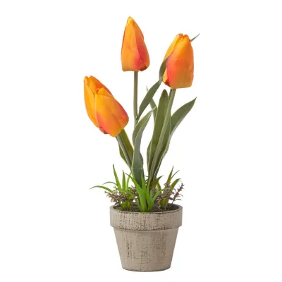 Homescapes Kunstblumen Orange 27 cm