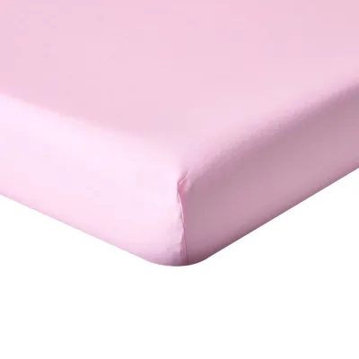 Homescapes Perkal-Spannbettlaken, Rosa 150x200 cm