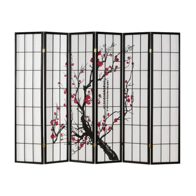 Homestyle4u Paravent Schwarz 264x179x2 cm