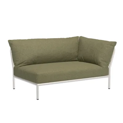 Houe LEVEL 2 Ecke, rechts Kissen: Leaf. Gestell: Muted white