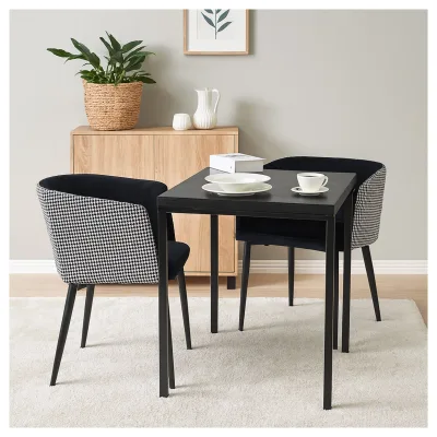 HTI-Living Esszimmerstuhl Destin Hahnentritt Schwarz-Weiß 2er-Set