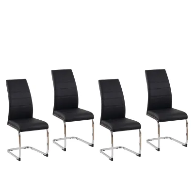 HTI-Living Esszimmerstuhl SallyC Kunstleder 4er-Set Schwarz