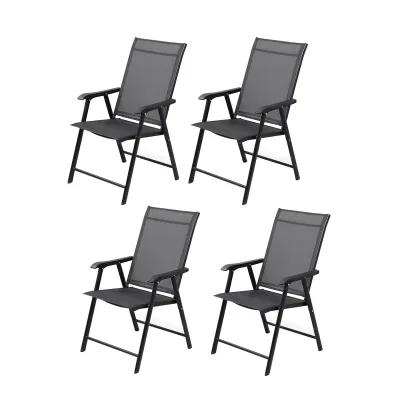 HTI-Living Gartenstühle 4 Stück Grau
