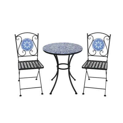 HTI-Living Tisch und 2 Stühle Marocco Blau