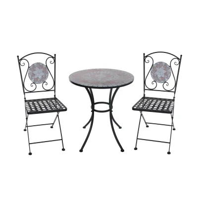 HTI-Living Tisch und 2 Stühle Marocco Braun