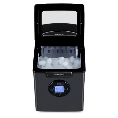 Icemeister 2G Eiswürfelmaschine 12kg/24h LC-Display Edelstahl Dunkelgrau