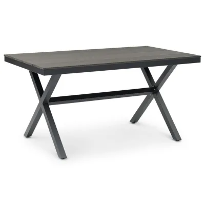 Idimex Gartentisch Schwarz 150x76x89 cm
