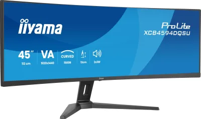 iiyama ProLite XCB4594DQSU-B1, matt schwarz, 44,5 Zoll, Curved, Dual-QHD, 75 Hz, 2 ms Monitor (HDR, HDMI, DisplayPort, höhenverstellbar, Adaptive Sync)