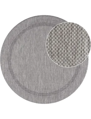 In- & outdoor-teppich Romana grau 120 cm rund