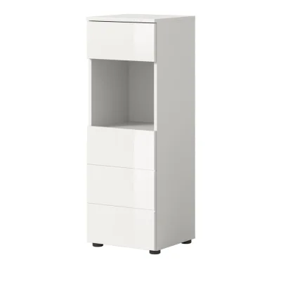 Inn.Furn Badschrank Weiß Hochglanz 38x106x34 cm