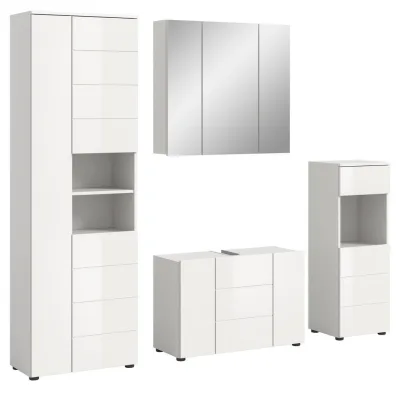 Inn.Furn Badzimmer-Set Weiß Hochglanz 210x190x34 cm