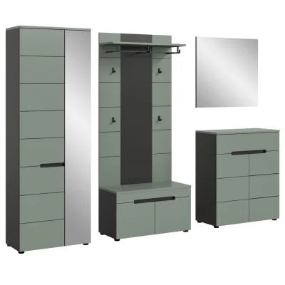 Inn.Furn Garderobe-Set Salbeigrün, Dunkelgrau 255x190x37 cm