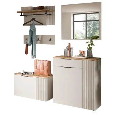 Inn.Furn Garderoben-Set Kaschmir, Eiche 175x190x36 cm