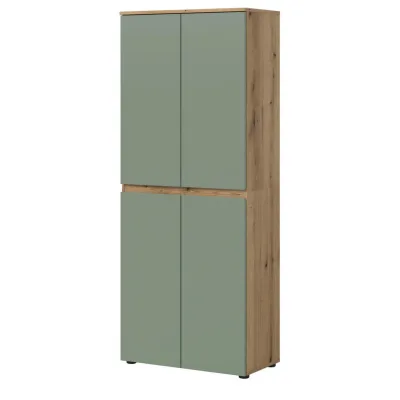 Inn.Furn Mehrzweckschrank Grün, Eiche 70x175x37 cm