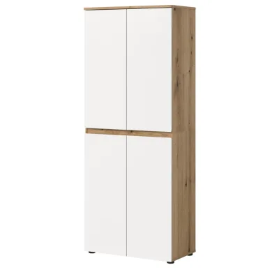 Inn.Furn Mehrzweckschrank Weiß, Eiche 70x175x37 cm