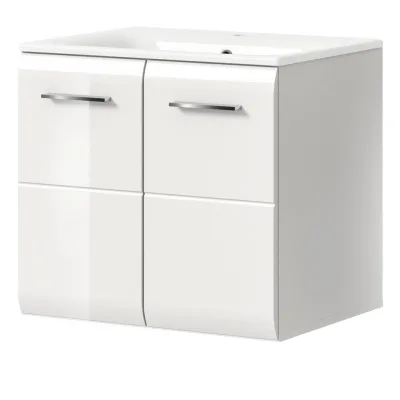 Inn.Furn Waschbeckenunterschrank Weiß Hochglanz 60x55x46 cm