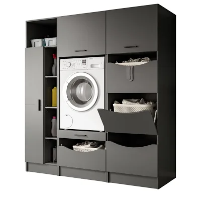 Inn.Furn Waschmaschinenschrank Grau 176x196x68 cm