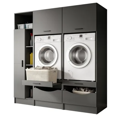 Inn.Furn Waschmaschinenschrank Grau 182x195x68 cm