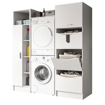 Inn.Furn Waschmaschinenschrank Weiß 176x195x68 cm