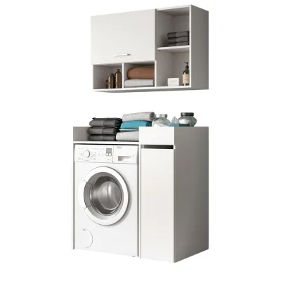Inn.Furn Waschmaschinenschrank Weiß 95x195x60 cm