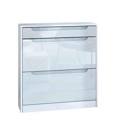 InnoFurn Schuhschrank Weiß Hochglanz 89x95.5x23 cm