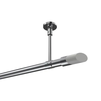 Interdeco Gardinenstange Chrom, Weiß 540 cm