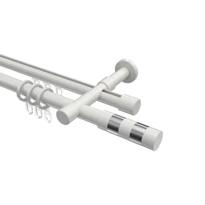 Interdeco Gardinenstange Weiß, Chrom 160 cm