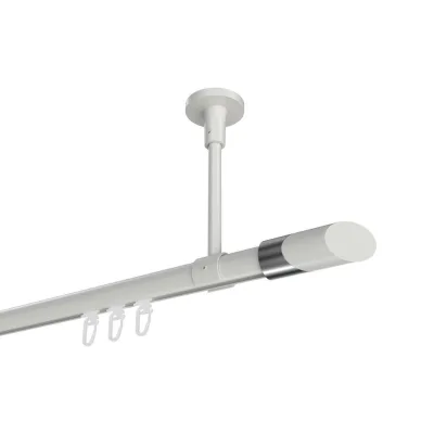 Interdeco Gardinenstange Weiß, Chrom 260 cm