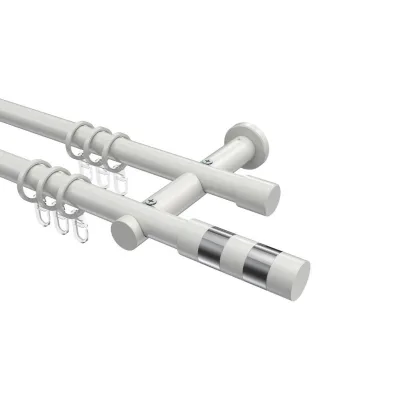 Interdeco Gardinenstange Weiß, Chrom 480 cm