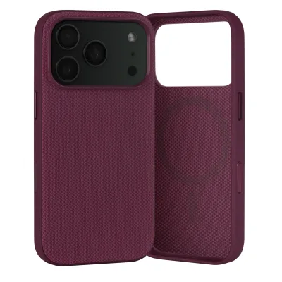 iPhone 18 Pro / 17 Pro Woven Bumper Case (MagSafe-Ladefunktion) - Dunkelkirsche