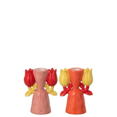 J-Line Kerzenständer Mehrfarbig 7.5x15.6x11.7 cm