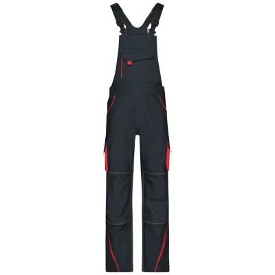 James & Nicholson Funktionelle Latzhose JN848 Gr. 56 carbon/red