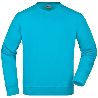 James & Nicholson Klassisches Rundhals-Sweatshirt JN840, Gr. 4XL turquoise