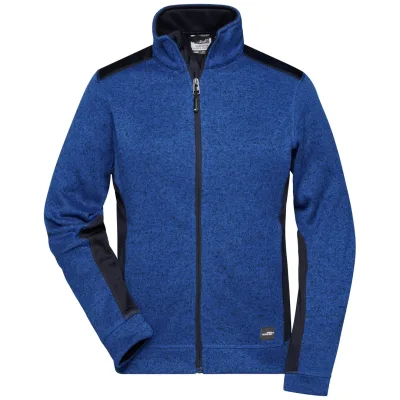 James & Nicholson Pflegeleichte Strickfleece Jacke Damen JN861 Gr. XS royal-melange/navy
