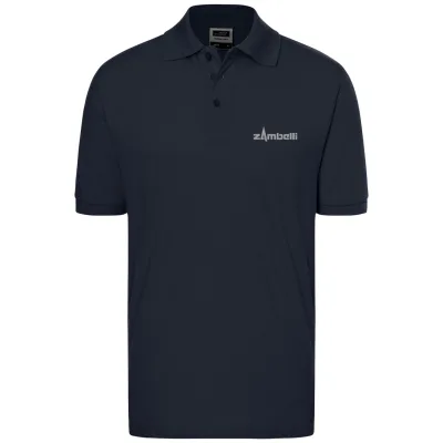 Zambelli- James & Nicholson Poloshirt Herren JN070 Gr. L navy m. Bruststick links