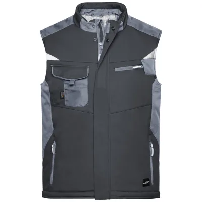 James & Nicholson Professionelle Softshellweste mit Innenfutter JN825 Gr. M black/carbon