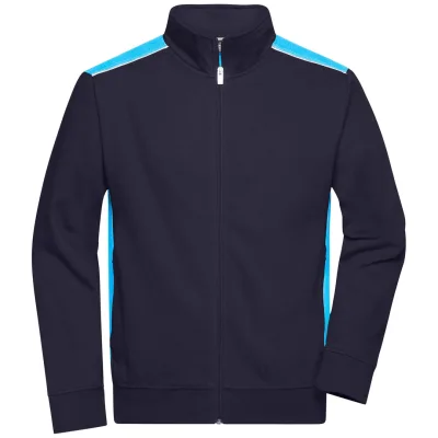 James & Nicholson Sweat-Jacke Herren JN870 Gr. XL navy/turquoise