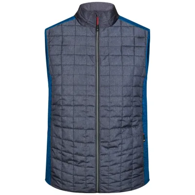 James & Nicholson Weste Materialmix Herren JN740 Gr. 3XL royal-melange/anthracite-melange