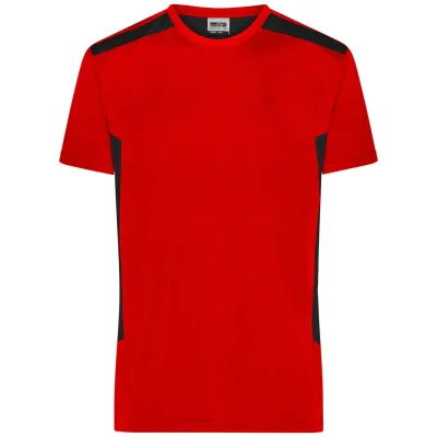 James & Nicholson Workwear T-Shirt Herren JN1824 Gr. 3XL red/black