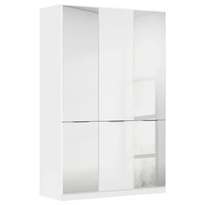 James Wood Kleiderschrank Weiß, Weiß Hochglanz 136x210x54 cm