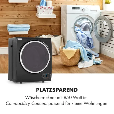 Jet Set 2500, Wäschetrockner, Ablufttrockner, 850W, EEK G, 2,5kg, 50cm, schwarz