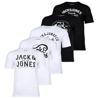 JJLEOGRA TEE CREW NECK 5PK Herren T-Shirt