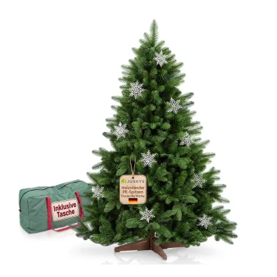 JUSKYS® Künstlicher Weihnachtsbaum Norvi 150 cm inkl. Holzständer