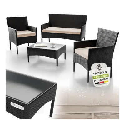 Juskys Gartenset Schwarz, Anthrazit